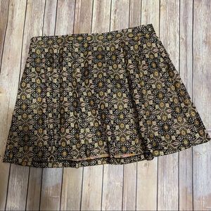 F21+ Gold Metallic Skirt with Pockets Plus Size 16